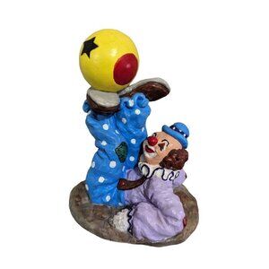 Vintage‎  Clown topper figurine 2001 statue  whimsical colorful  6.5"